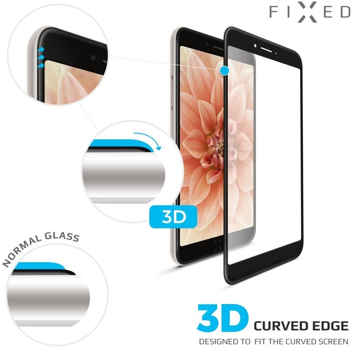FIXED 3D Full-Cover ochranné tvrzené sklo pro Apple iPhone 6/6S Plus, s lepením, černé_1853661117