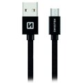 SWISSTEN datový kabel USB-A - micro USB, opletený, 2m, černá