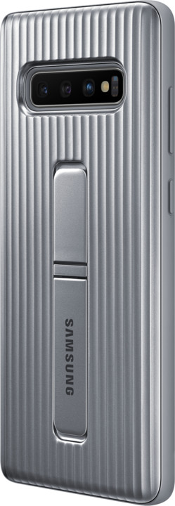 Samsung zadní kryt se stojánkem pro Samsung G975 Galaxy S10+, stříbrná_1522150683