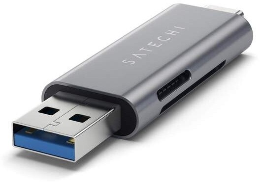 Satechi Aluminum Type-C USB 30, Micro/SD Card Reader, šedá_834768272
