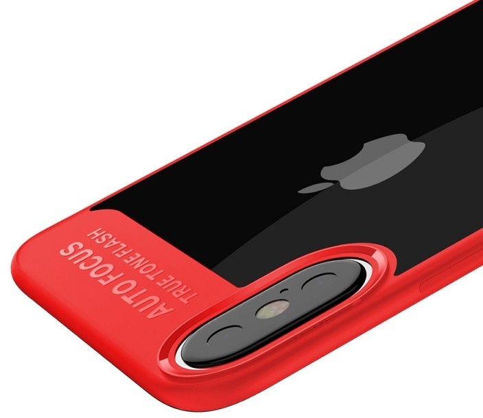 Mcdodo bumper zadní kryt pro Apple iPhone X/XS, červeno-čirá_860097593