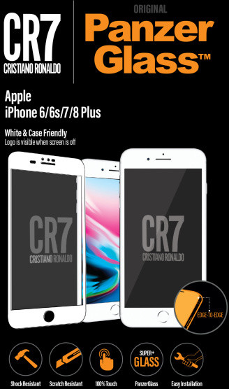 PanzerGlass Edge-to-Edge pro Apple iPhone 6/6s/7/8 Plus, bílé CR7_1101446537