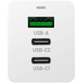 FIXED síťová GaN nabíječka s 2xUSB-C a USB výstupem, podpora PD, 65W, bílá_865599633