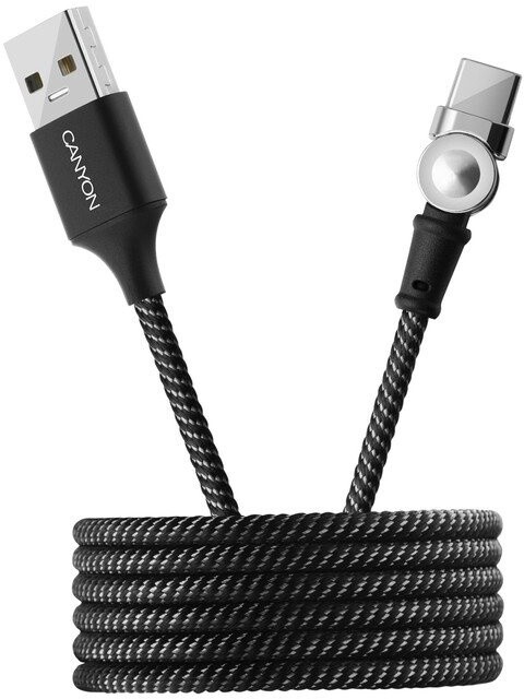 Canyon kabel Type C nabíjecí, magnetický, USB2.0, output 5V/2A, OD 3.2mm, 1m, černá_1262635911