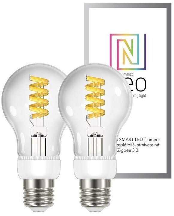 IMMAX NEO Smart sada žárovek filament LED 2xE27 5W teplá studená bílá stmívatelná Zigbee 3.0_1723664846