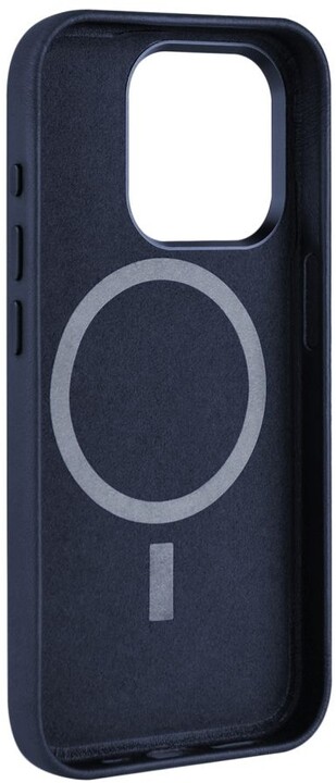 FIXED kožený zadní kryt MagLeather s podporou Magsafe pro Apple iPhone 15, modrá_1098174110