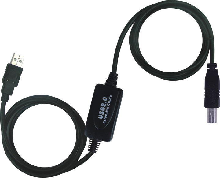PremiumCord USB 2.0 repeater a propojovací kabel A/M-B/M, 20m_180655915