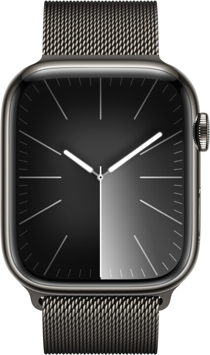 Apple Watch Series 9, Cellular, 45mm, Graphite Stainless Steel, Graphite Milanese Loop_140194266
