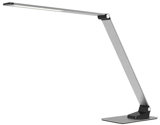 Solight LED stolní lampička stmívatelná, 11W, broušený hliník, stříbrná_494312024