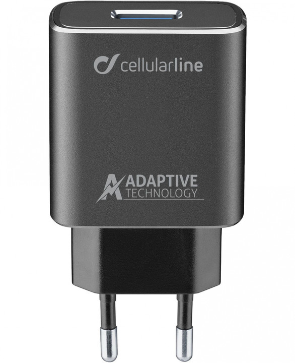 Cellularline Tetra Force Set USB nabíječky a USB-C kabelu 15W, černá_850844674