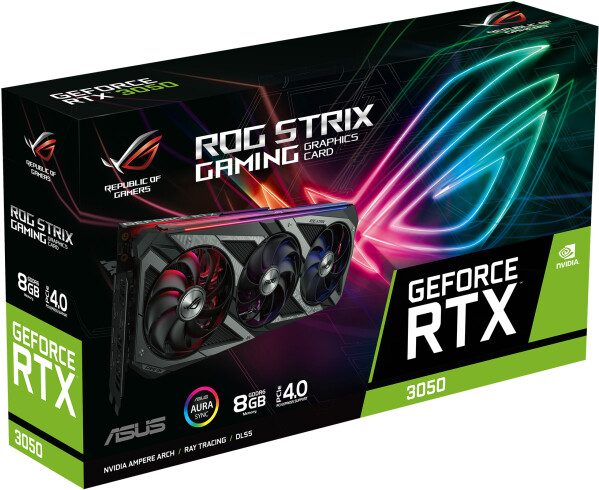 ASUS GeForce ROG-STRIX-RTX3050-8G-GAMING, LHR, 8GB GDDR6_842943784