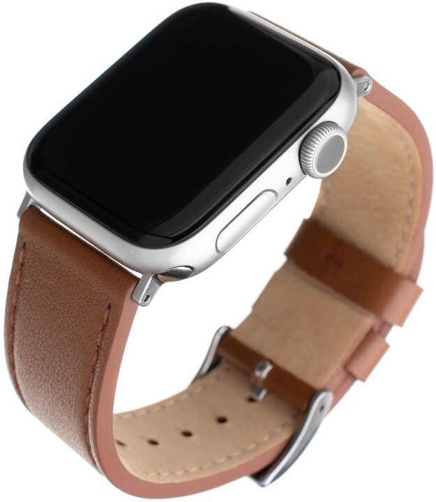 FIXED kožený řemínek pro Apple Watch 42/44/45mm, hnědá_281582537