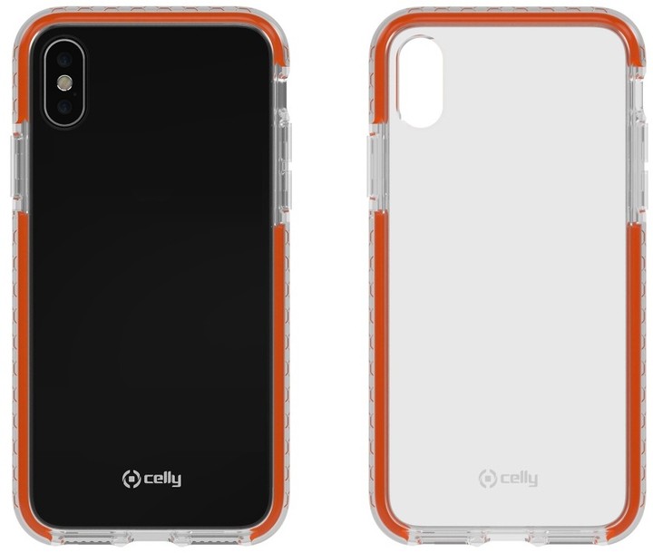 CELLY Hexagon Zadní kryt pro Apple iPhone X, oranžové_1784107109