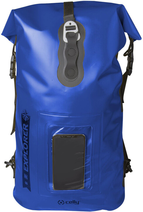 CELLY voděodolný batoh Explorer 20L s kapsou na mobilní telefon do 6,5&quot;, modrá_33635764