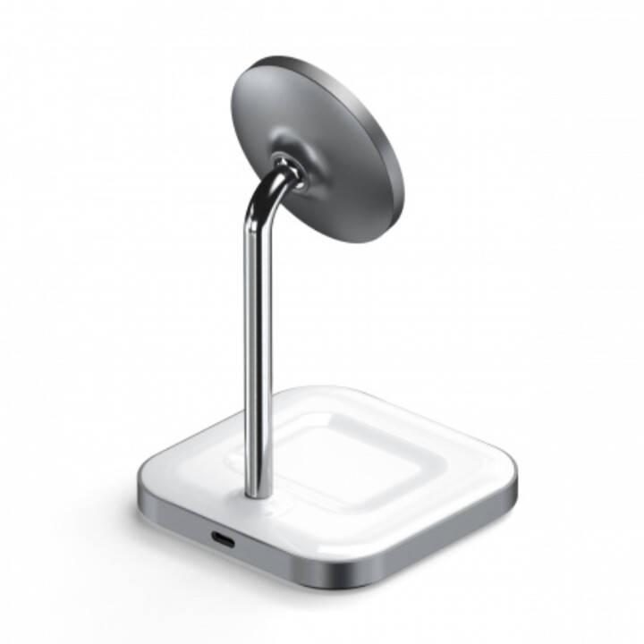 Satechi Aluminium 2-in-1 Magnetic Wireless Charging stand USB-C, bílá_160960682