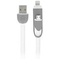 Forever datový kabel USB 2IN1 pro APPLE IPHONE 5, MICRO USB, bílý silikon (TFO-N)