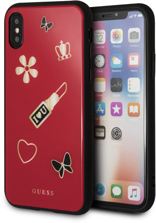 GUESS Iconic TPU Case pro iPhone X, červená_10944825