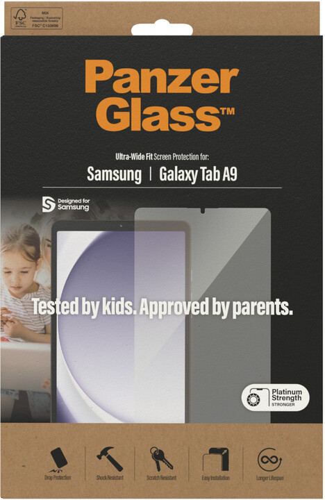 PanzerGlass ochranné sklo pro Samsung Galaxy Tab A9, Ultra-Wide Fit_504568933