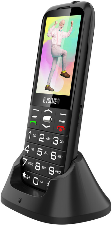 Evolveo EasyPhone XO s nabíjecím stojánkem, černá_1768277737