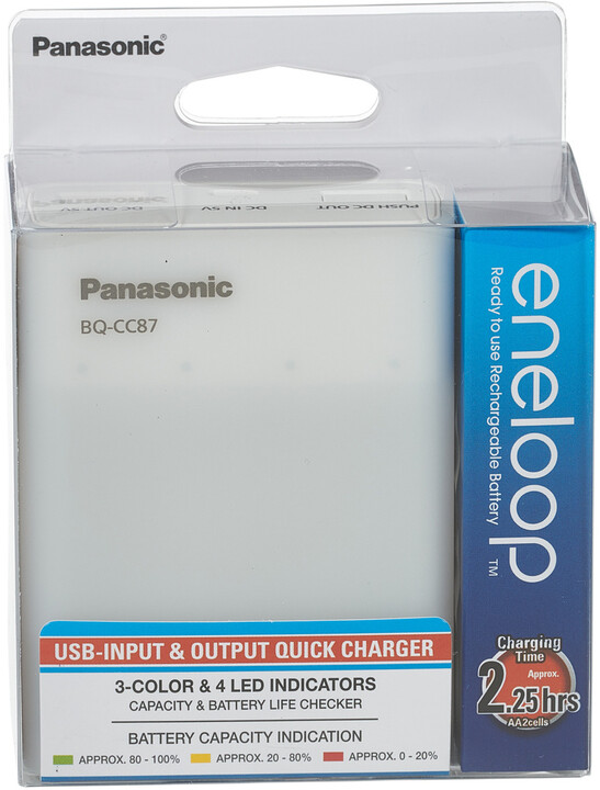 Panasonic Eneloop KJ87MCC40USB nabíječka baterií + 4xAA baterie Eneloop, 1900mAh_58647533