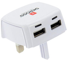 SKROSS USB nabíjecí adaptér UK, 2100mA, 2x USB výstup