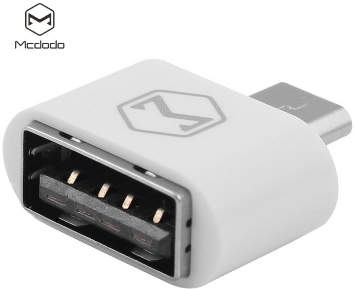 Mcdodo redukce z USB 2.0 A/F na microUSB (18x18x9 mm), bílá_559780820