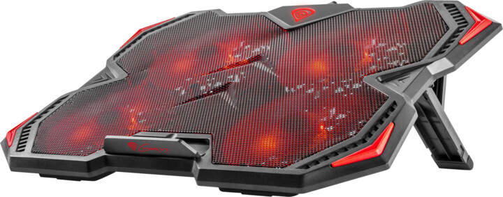 Genesis chladící podložka Oxid 250, 2x USB, pro notebooky 15.6-17.3", 4 ventilátory, červené led