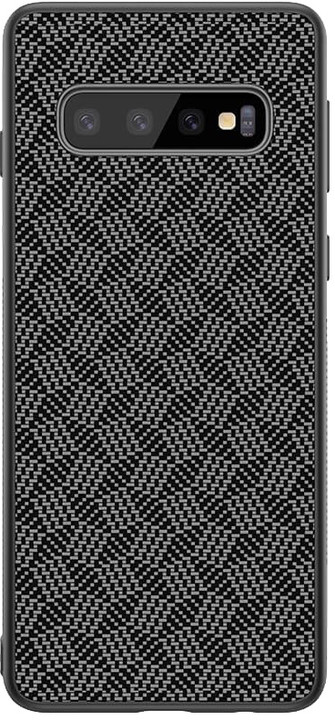 Nillkin Synthetic Fiber ochranný zadní kryt Plaid pro Samsung G975 Galaxy S10+, černá_1791638871