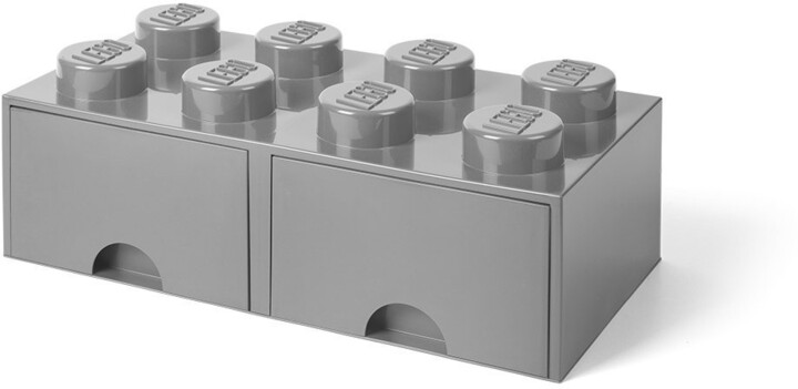 Úložný box LEGO, 2 šuplíky, velký (8), šedá