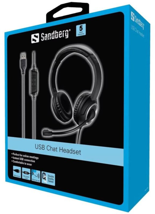 Sandberg USB Chat Headset, černá_1412751618