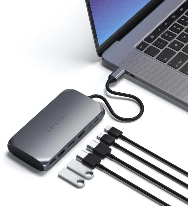 Satechi Aluminium USB-C Multimedia Adapter M1, 4K HDMI, USB-C PD 85W, USB-C data, 2x USB-A_2066675871