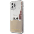 KARL LAGERFELD ochranný kryt Liquid Glitter Peek a Boo pro iPhone 12/ 12 Pro (6.1&quot;), růžová_358700405