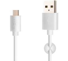 FIXED dlouhý datový a nabíjecí kabel s konektorem USB-C, USB 2.0, 2 metry, 3A, bílá_494189844