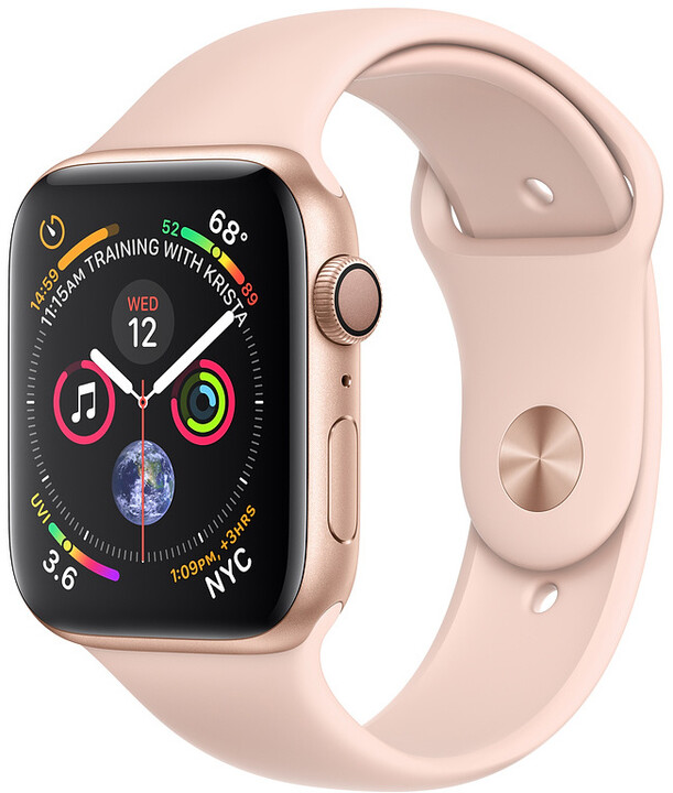 Apple Watch series 4, 40mm, pouzdro ze zlatého hliníku/růžový řemínek_2106340411