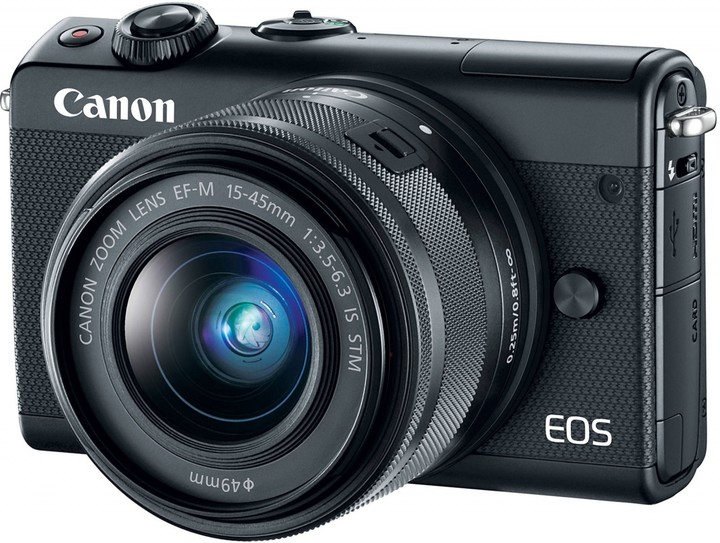 Canon EOS M100 + EF-M 15-45mm IS STM + EF-M 55-200mm IS STM, černá_578052853