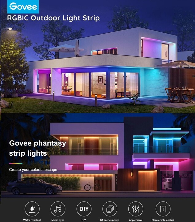 Govee Phantasy Outdoor Pro SMART LED pásky RGBIC, 10m - venkovní_933068860