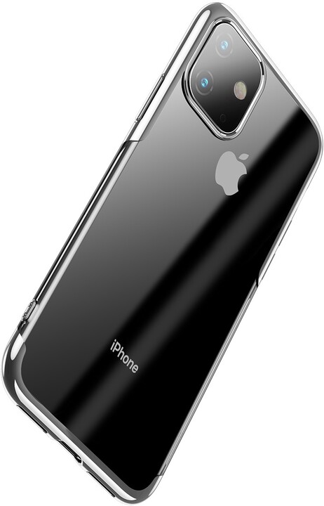 BASEUS Shining Series gelový ochranný kryt pro Apple iPhone 11, stříbrná_1856218230