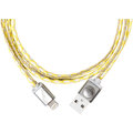 PlusUs LifeStar Premium Handcrafted (USB) nabíjecí Lightning kabel (1m) - Yellow / Dark Grey_1834452586