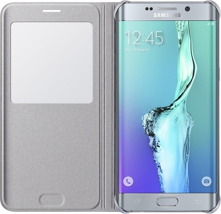 Samsung flip S View pouzdro pro S6 Edge+, stříbrná_1699458399