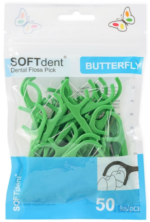 SOFTdent® Butterfly dentální párátka, s nití, 50ks_1445192773