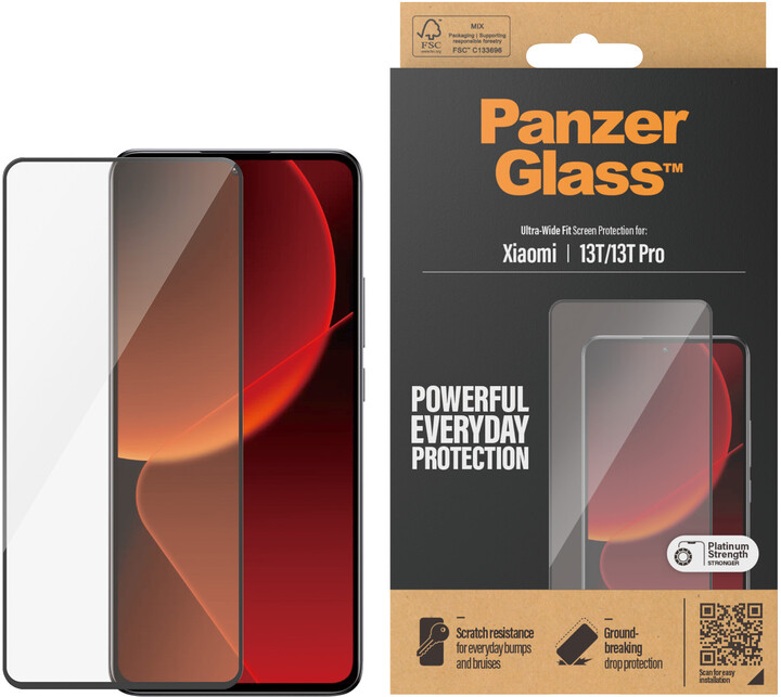 PanzerGlass ochranné sklo pro Xiaomi Redmi 13/13T Pro, Ultra-Wide Fit_632249766