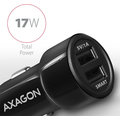 AXAGON SMART nabíječka do auta, 2x port 5V-2.4A + 1A, 17W_338346047