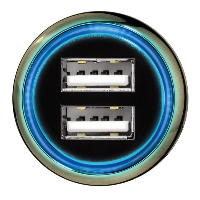 Hama CL USB nabíječka Dual, 3,1 A, modrá LED_436238326