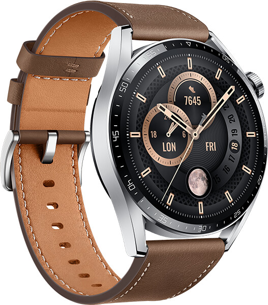 Huawei Watch GT 3 46 mm Classic Stainless Steel, Brown Leather Strap_1993768685