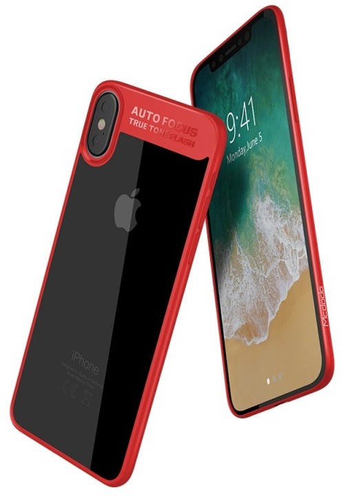 Mcdodo bumper zadní kryt pro Apple iPhone X/XS, červeno-čirá_1140611264