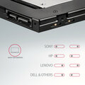 AXAGON RSS-CD09 rámeček pro 2.5&quot; SSD/HDD do DVD slotu, 9.5 mm, LED, hliník_818139328