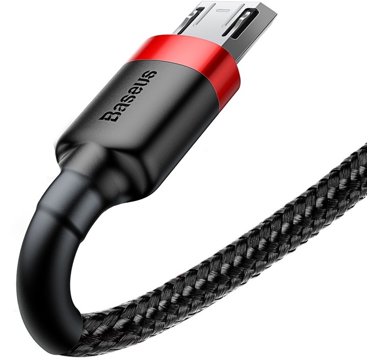 Baseus odolný nylonový kabel USB Micro 1.5A 2M, červená + černá_203394884