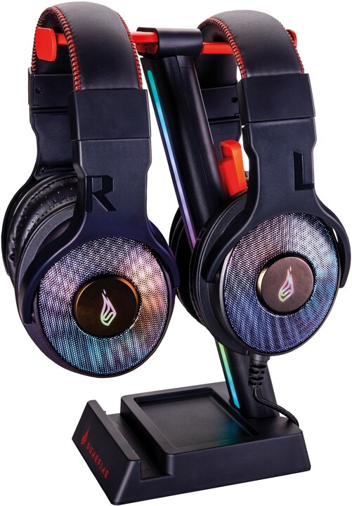 Držák sluchátek Surefire Vision N1, RGB, herní, černá_1693945605