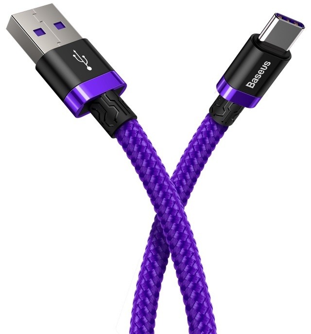Baseus kabel pro rychlonabíjení a přenos dat HW USB Type-C 40W 2m, fialová