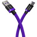 Baseus kabel pro rychlonabíjení a přenos dat HW USB Type-C 40W 2m, fialová_813665921
